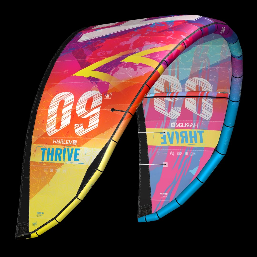 Harlem Thrive V2 2026 kite in its bright digital graphic