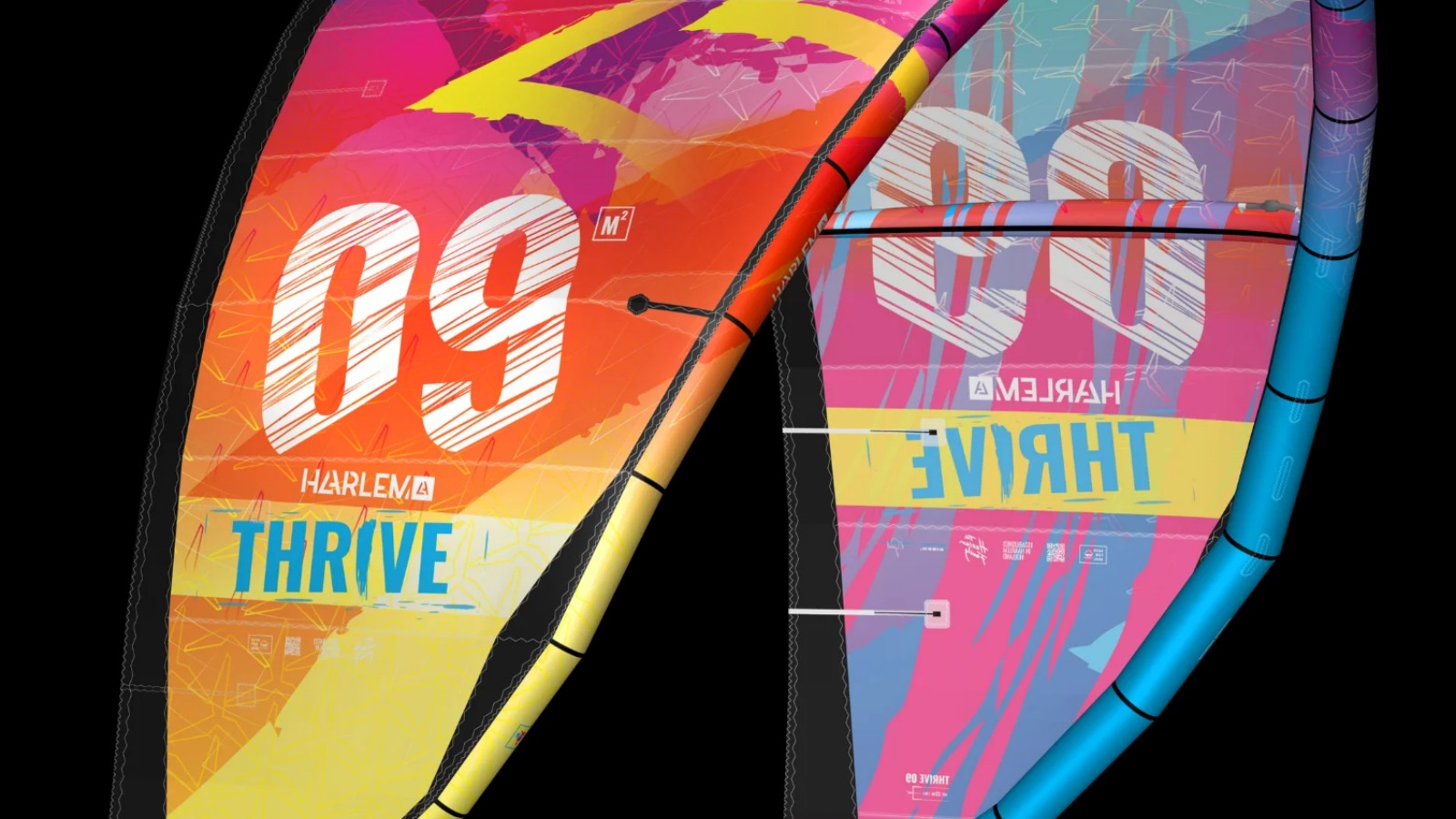 Harlem Thrive V2 2026 kite in its bright digital graphic