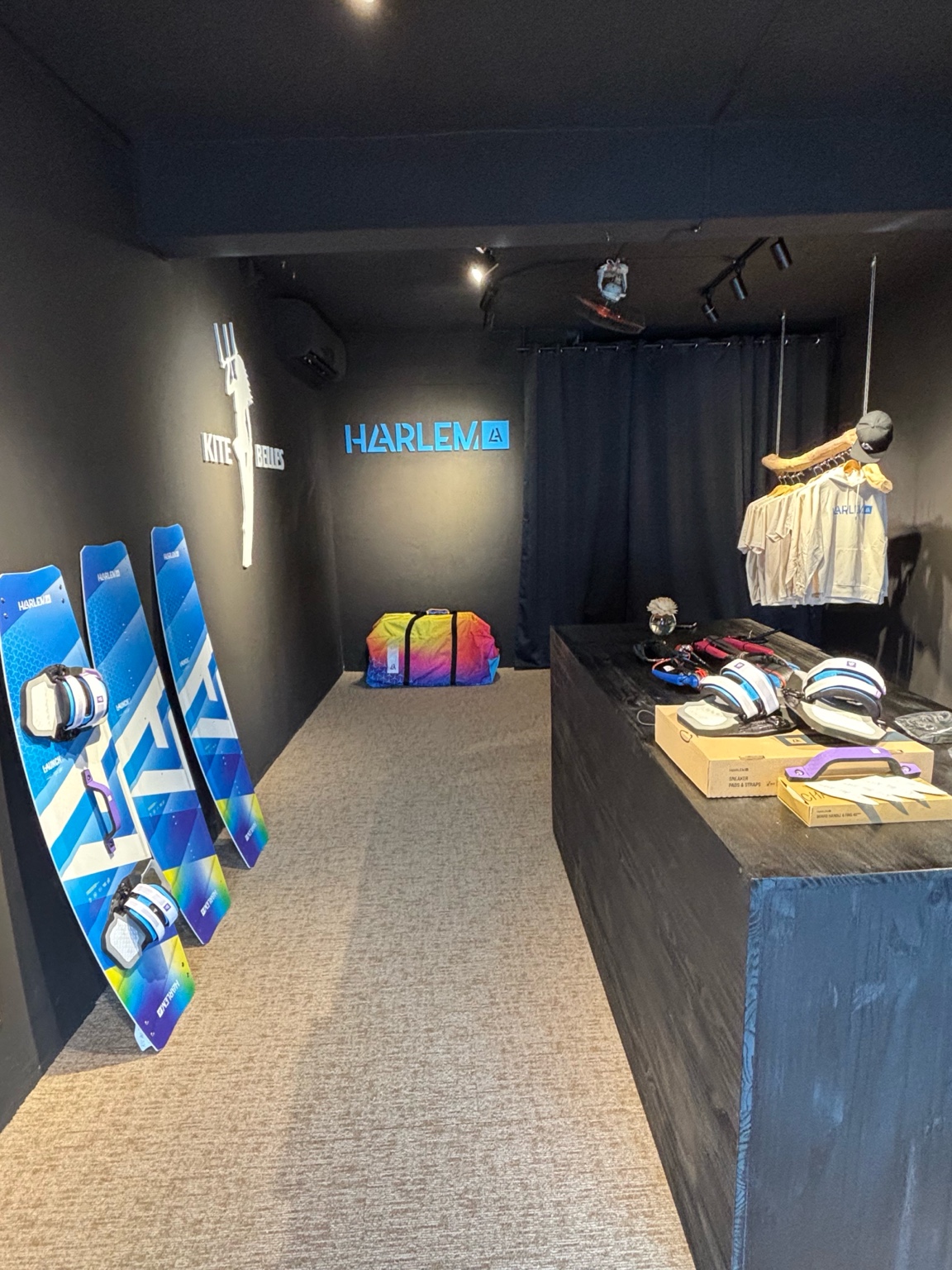 Kite gear and apparel selection at the shop